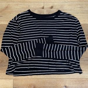 striped 80s boxy cropped tee